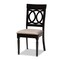 Baxton Studio Lucie Modern and Contemporary Sand Fabric and Dark Brown Finished Wood 7-Piece Dining Set 174-10537-10519-Zoro - alternate 5